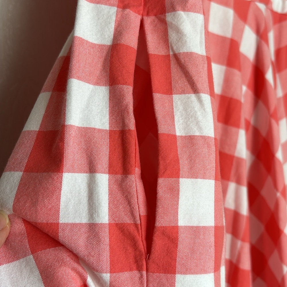 Pink Gingham Midi Dress with Tie Straps - Picture 6 of 16